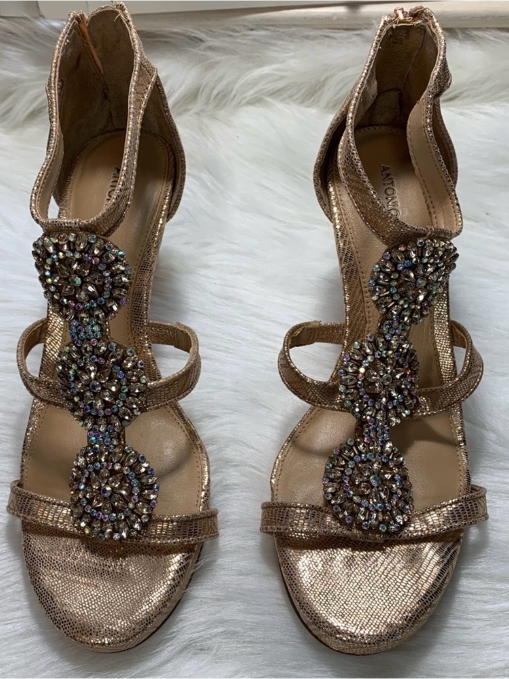 Antonio Melani Rose Gold Jeweled Women’s Heel
